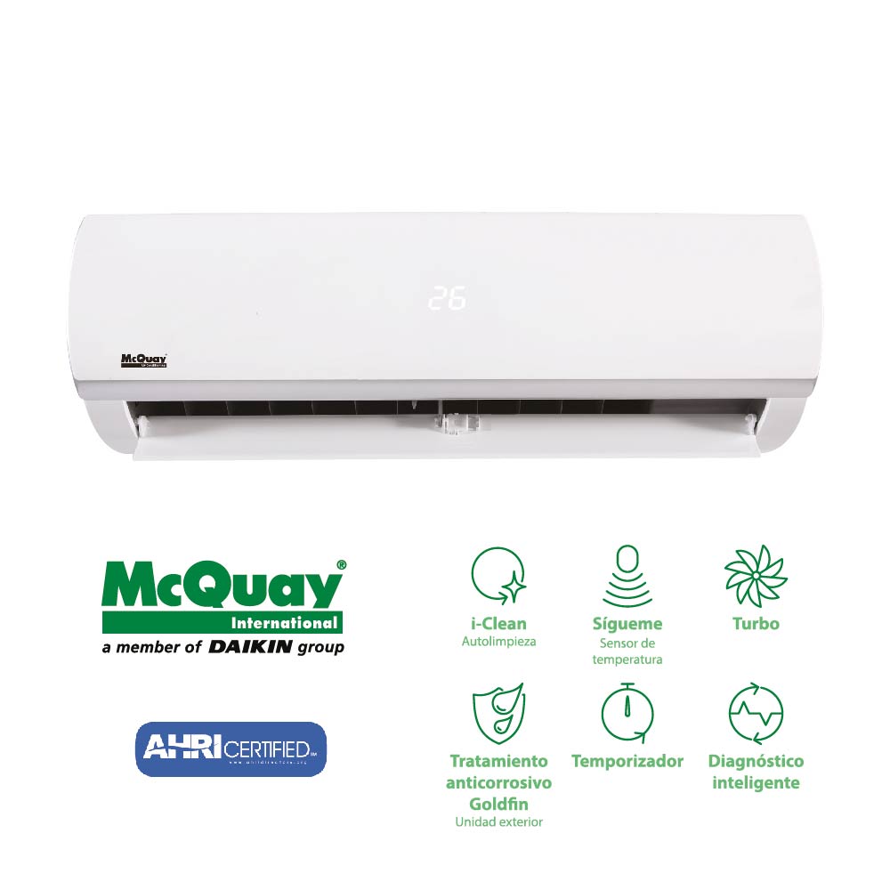 Aire Acondicionado Mini Split McQuay Inverter 12.000 BTU 110V R-410A