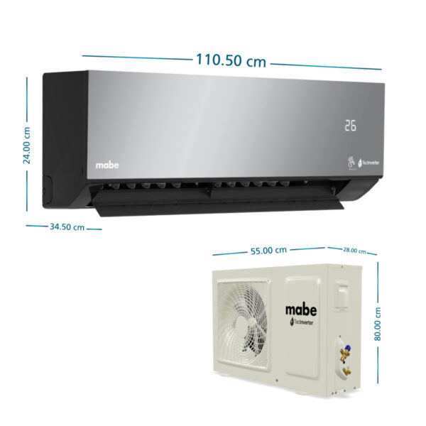 Aire Acondicionado Inverter Premium 220v 24.000 BTU Negro Espejo Mabe - MMI24CDMCCC10 - Image 3