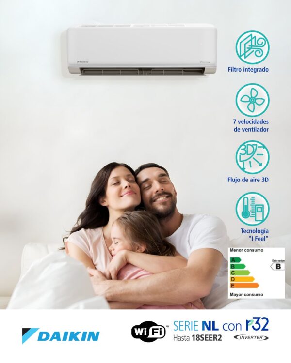Aire Acondicionado Daikin Inverter 220v 12000 BTU Blanco - SERIE NL - Image 3