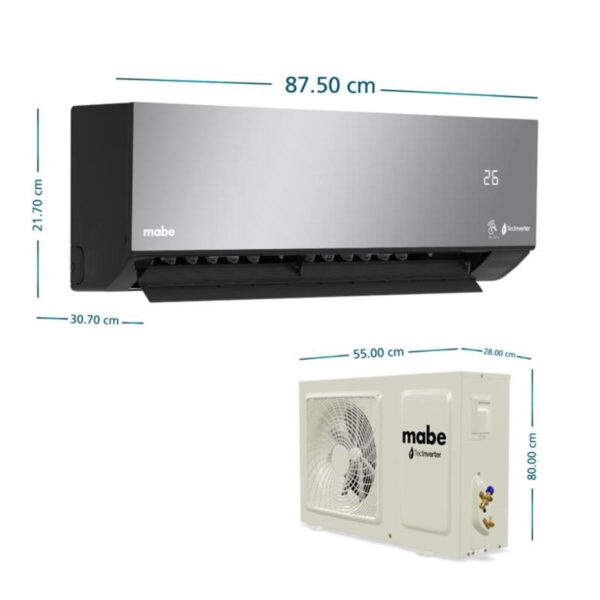 Aire Acondicionado Inverter Premium 220v 18.000 BTU Negro Espejo Mabe - MMI18CDMCCC10 - Image 3