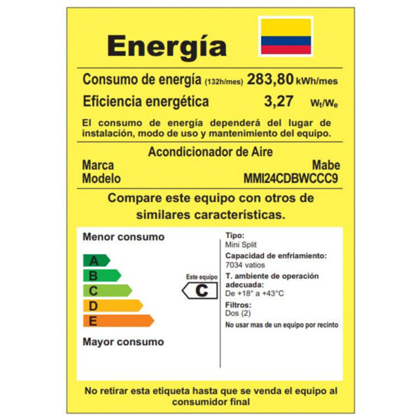 Aire Acondicionado Inverter 220v 24000 BTU Blanco Mabe - MMI24CDBWCCC9 - Image 6