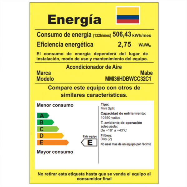 Aire Acondicionado Inverter 220v 36000 BTU Blanco Mabe - MMI36HDBWCC32C1 - Image 6
