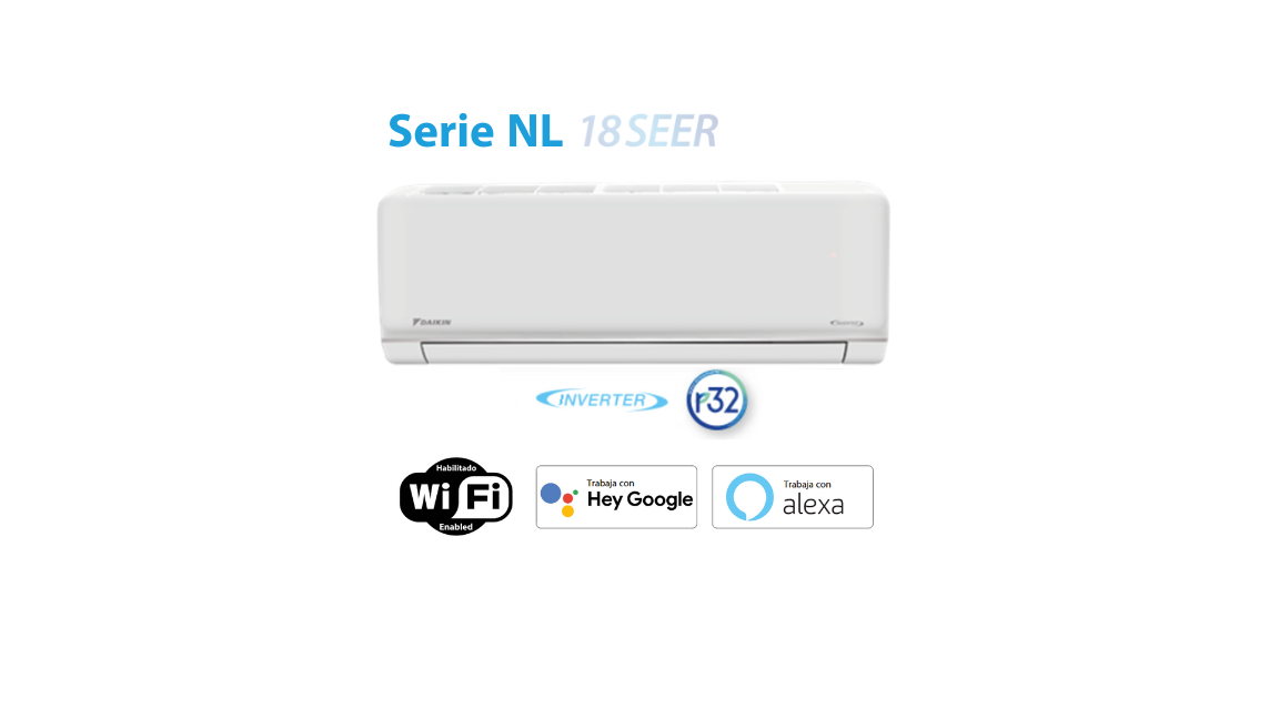 Aire Acondicionado Daikin Inverter 220v 12000 BTU Blanco – SERIE NL