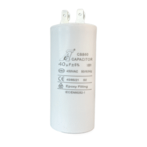 Capacitor de marcha CBB60 440/450VAC plástico 40 UF