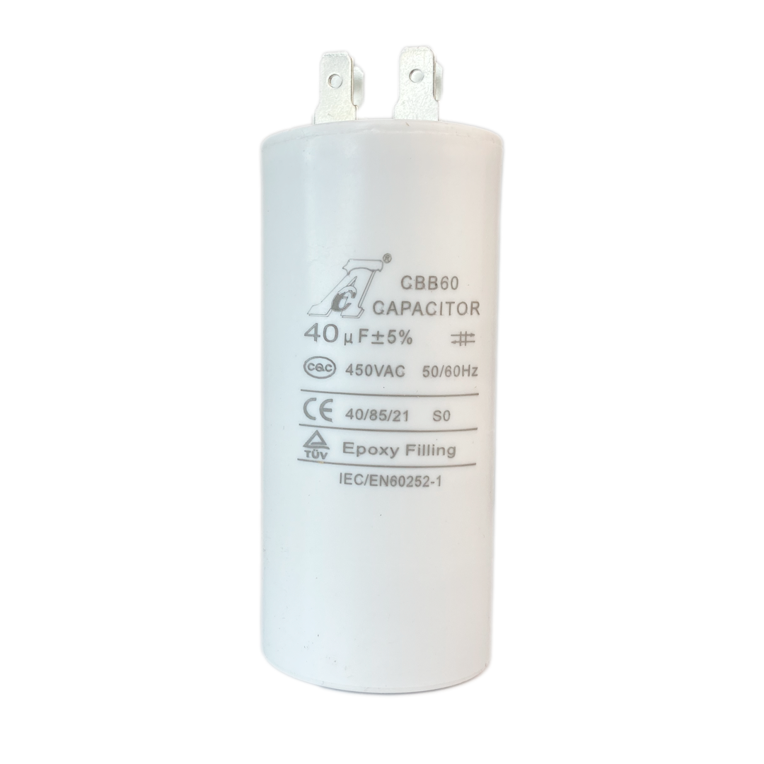Capacitor de marcha CBB60 440/450VAC plástico 40 UF