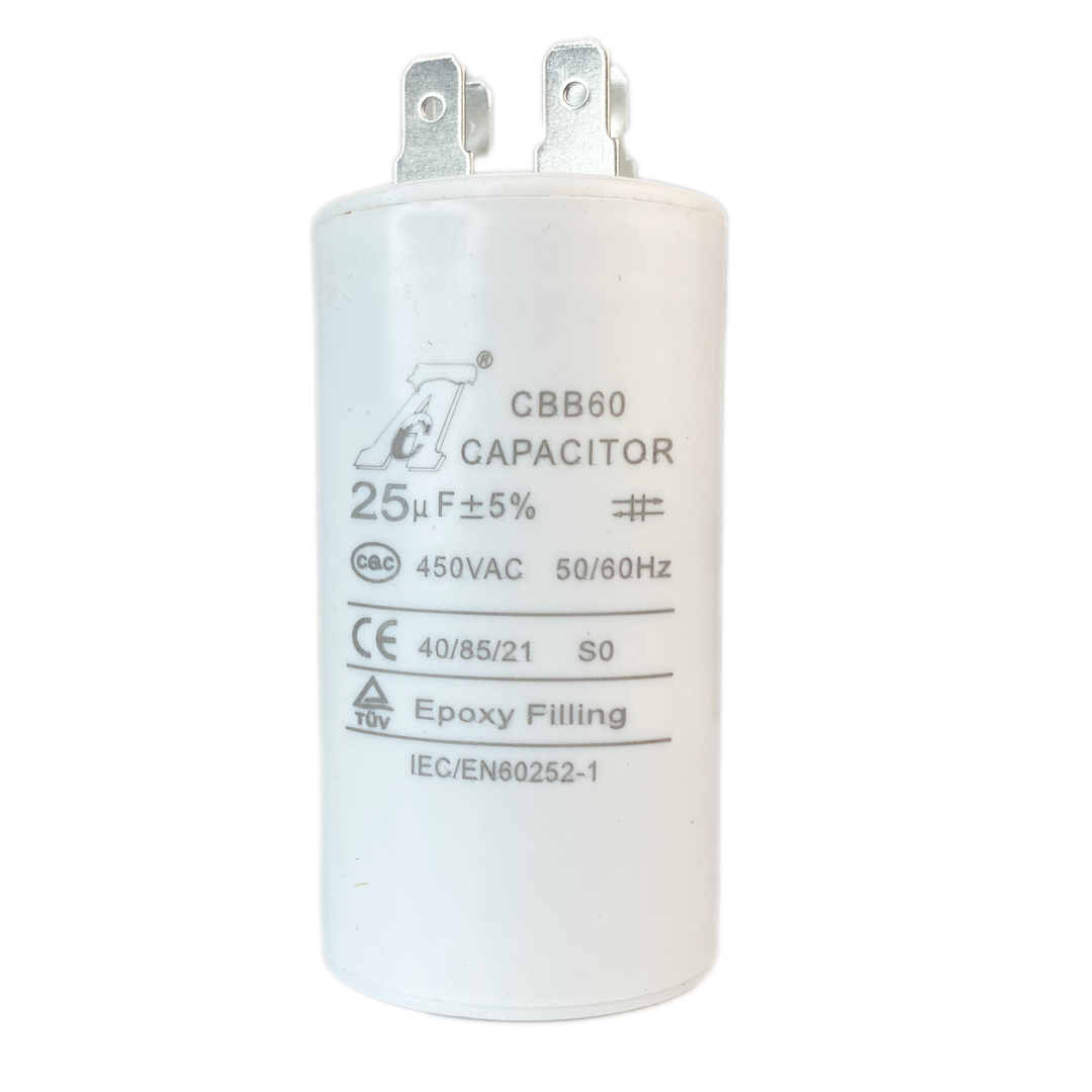 Capacitor de marcha CBB60 440/450VAC plástico 25 UF